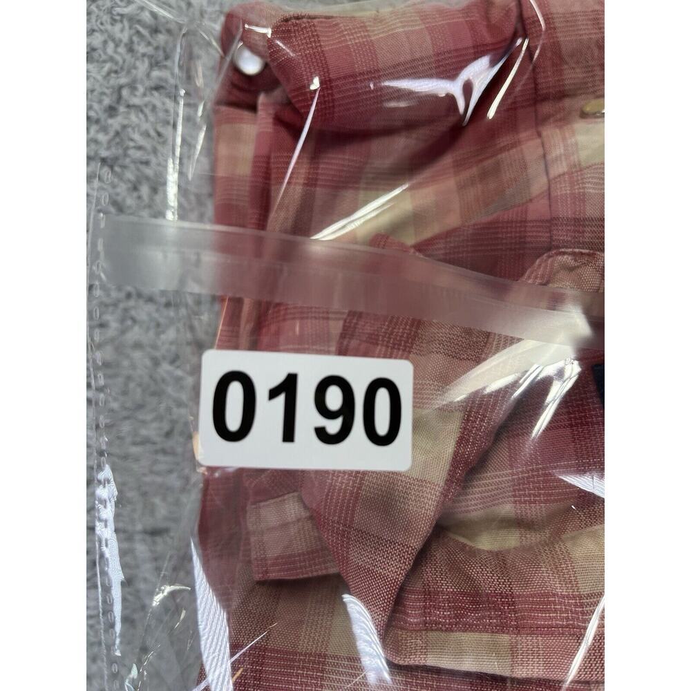 Vintage Polo Ralph Lauren RL Western Pearl Snap Plaid Shirt Red Pink‎ Men Medium - Picture 11 of 11